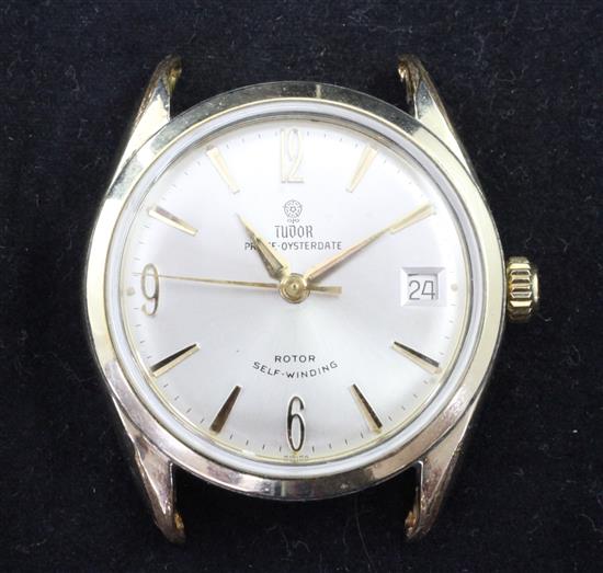 A gentlemans 1960s? gold plated and steel Tudor Prince Oysterdate self-winding wrist watch,